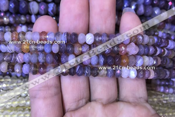 CRB1994 15.5 inches 4*6mm faceted rondelle Botswana agate beads