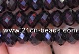 CRB1998 15.5 inches 4*6mm faceted rondelle black spinel beads