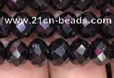 CRB1999 15.5 inches 6*8mm faceted rondelle black spinel beads