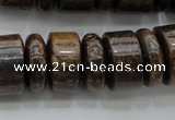 CRB200 15.5 inches 6*18mm - 13*18mm rondelle bronzite gemstone beads