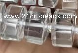 CRB2002 15.5 inches 11mm - 12mm faceted tyre white crystal beads