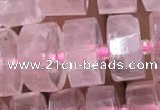 CRB2006 15.5 inches 9mm - 10mm faceted tyre rose quartz beads