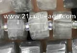 CRB2025 15.5 inches 7mm - 8mm faceted tyre cloudy quartz beads