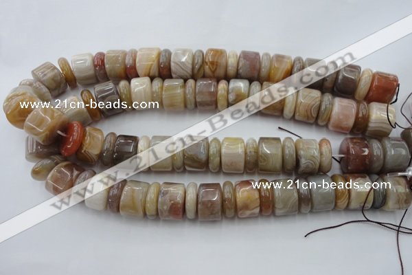 CRB205 15.5 inches 6*18mm - 13*18mm rondelle yellow agate beads