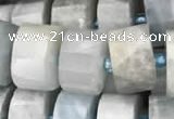 CRB2057 15.5 inches 11mm - 12mm faceted tyre aquamarine beads