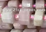 CRB2065 15.5 inches 7mm - 8mm faceted tyre kunzite gemstone beads