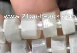 CRB2080 15.5 inches 7mm - 8mm faceted tyre grey moonstone beads