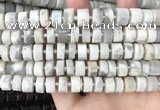 CRB2081 15.5 inches 9mm - 10mm faceted tyre grey moonstone beads