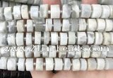 CRB2082 15.5 inches 11mm - 12mm faceted tyre grey moonstone beads