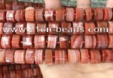 CRB2109 15.5 inches 13mm - 14mm faceted tyre south red agate beads
