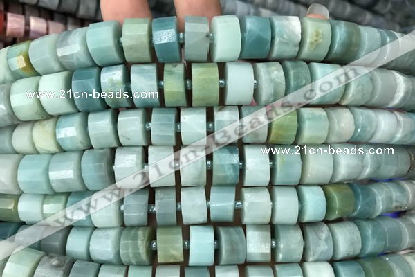 CRB2115 15.5 inches 7mm - 8mm faceted tyre amazonite beads