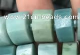 CRB2117 15.5 inches 11mm - 12mm faceted tyre amazonite beads