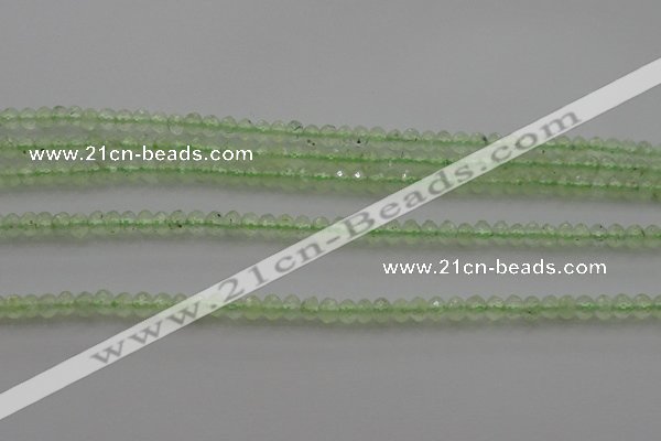 CRB212 15.5 inches 3*4mm faceted rondelle green rutilated quartz beads