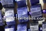 CRB2136 15.5 inches 9mm - 10mm faceted tyre sodalite gemstone beads