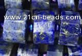 CRB2142 15.5 inches 11mm - 12mm faceted tyre lapis lazuli beads