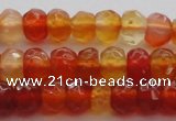 CRB215 15.5 inches 3*4mm faceted rondelle red agate beads