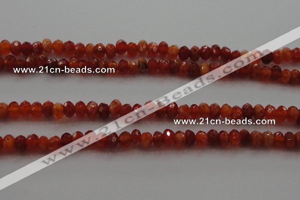 CRB216 15.5 inches 3*4mm faceted rondelle fire agate beads