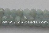 CRB217 15.5 inches 3*4mm faceted rondelle aquamarine beads