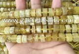 CRB2171 15.5 inches 11mm - 12mm faceted tyre yellow opal beads