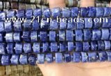 CRB2176 15.5 inches 11mm - 12mm faceted tyre sodalite beads