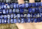 CRB2177 15.5 inches 12mm - 13mm faceted tyre sodalite beads