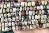 CRB2181 15.5 inches 11mm - 12mm faceted tyre crazy lace agate beads