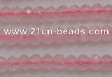 CRB220 15.5 inches 2.5*4mm faceted rondelle rose quartz beads