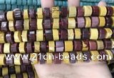 CRB2202 15.5 inches 10mm - 11mm faceted tyre mookaite beads