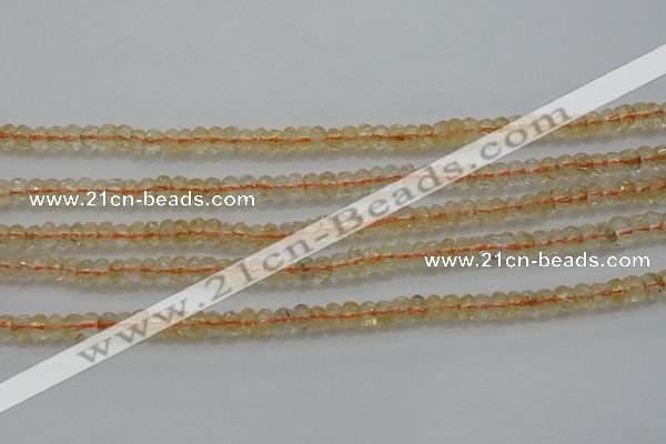 CRB221 15.5 inches 2.5*4mm faceted rondelle citrine gemstone beads