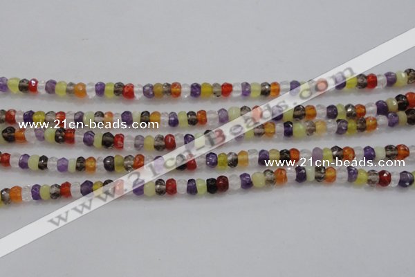 CRB223 15.5 inches 2.5*4mm faceted rondelle mixed quartz beads