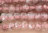 CRB2235 15.5 inches 2*3mm faceted rondelle strawberry quartz beads