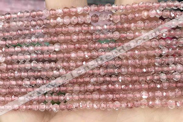 CRB2235 15.5 inches 2*3mm faceted rondelle strawberry quartz beads