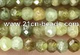 CRB2238 15.5 inches 2*3mm faceted rondelle green garnet beads