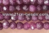 CRB2244 15.5 inches 2*3mm faceted rondelle ruby gemstone beads