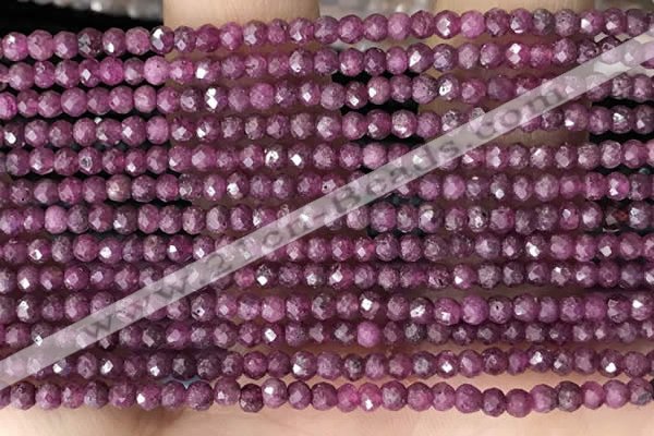 CRB2244 15.5 inches 2*3mm faceted rondelle ruby gemstone beads