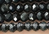 CRB2248 15.5 inches 3*4mm faceted rondelle obsidian beads