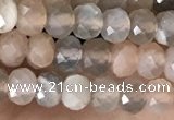 CRB2256 15.5 inches 3*4mm faceted rondelle rainbow moonstone beads