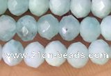 CRB2260 15.5 inches 3*4mm faceted rondelle amazonite beads