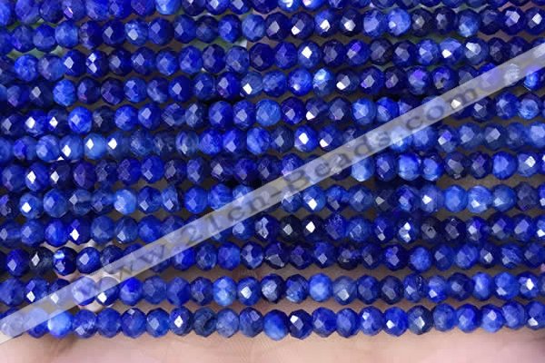 CRB2262 15.5 inches 3*4mm faceted rondelle blue kyanite beads