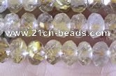 CRB2264 15.5 inches 3*5mm faceted rondelle golden rutilated quartz beads