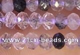 CRB2265 15.5 inches 3*4mm faceted rondelle black rutilated quartz beads