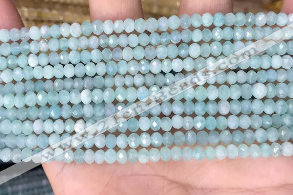 CRB2270 15.5 inches 3*4mm faceted rondelle amazonite beads