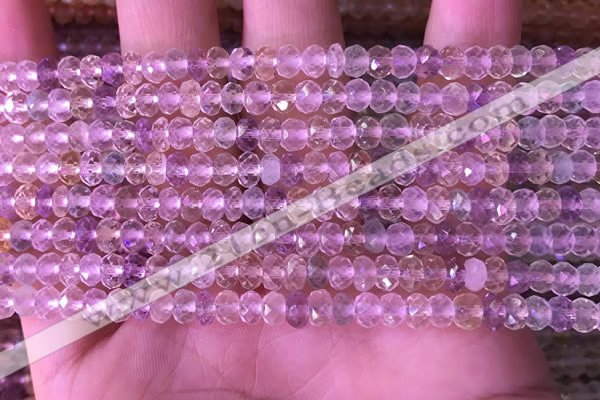 CRB2280 15.5 inches 3.5*5mm faceted rondelle mixed quartz beads