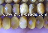 CRB2289 15.5 inches 4*6mm faceted rondelle golden tiger eye beads