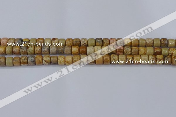 CRB2504 15.5 inches 6*8mm rondelle picture jasper beads