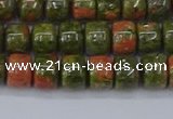 CRB2507 15.5 inches 6*8mm rondelle unakite gemstone beads