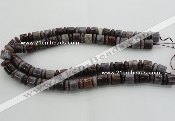 CRB251 15.5 inches 5*12mm - 10*12mm rondelle Indian agate beads