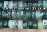 CRB2559 15.5 inches 2*4mm heishi moss agate beads wholesale