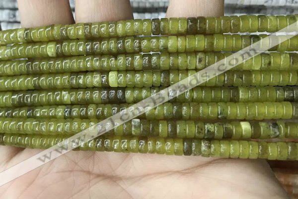 CRB2564 15.5 inches 2*4mm heishi olive jade beads wholesale