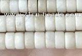 CRB2566 15.5 inches 2*4mm heishi white fossil jasper beads wholesale